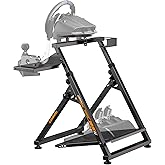 CAMMOO High Compatible Racing Wheel Stand Fits Handbrake, 29 Holes Wheel Panel & 26 Holes Shifter Panel, Foldable Sim Steerin