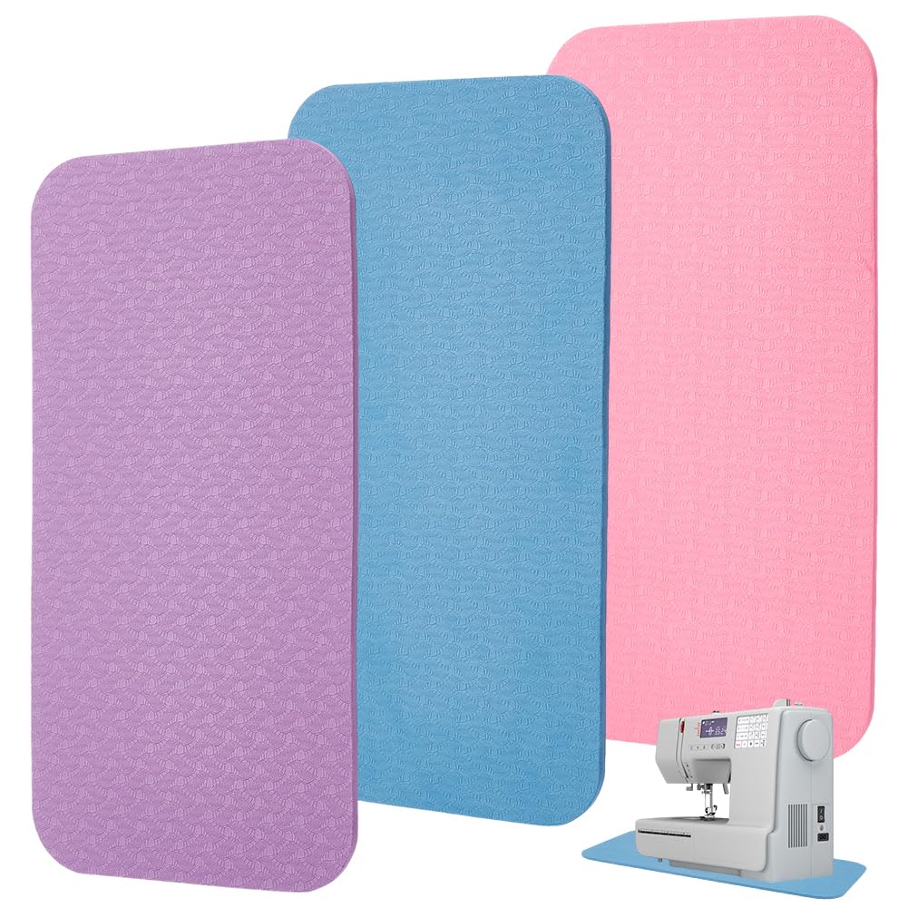 NBEADS 3 Pcs Pedal Mat, 3 Colors Sewing Machine Mat No Slip Muffling Mat for Sewing Machine Foot Pedal for Reduce Vibration Movement and Slipping Quilting Accessories, 33.9x17x0.6cm