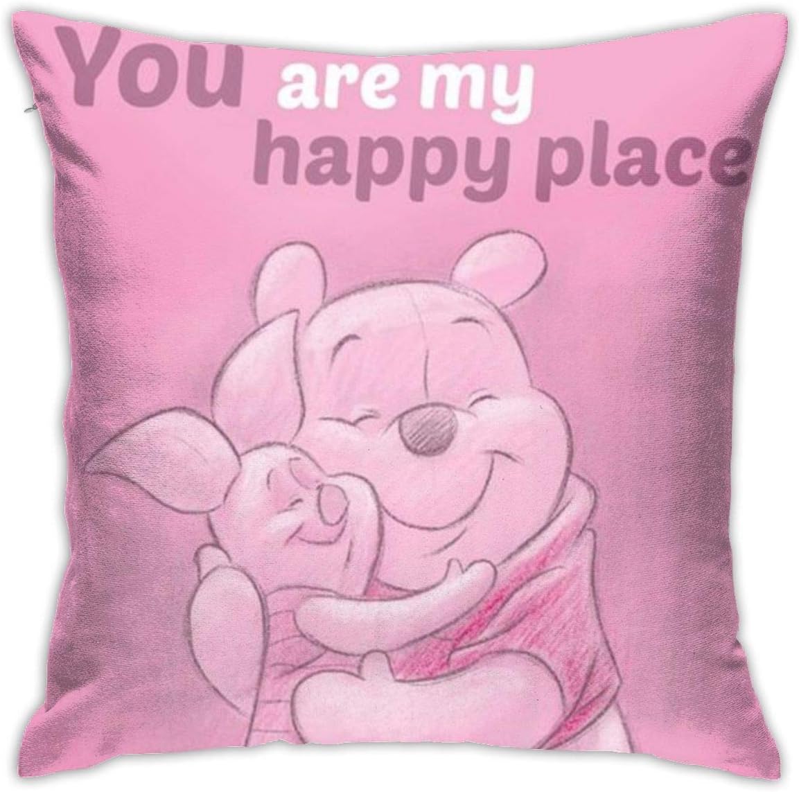 TDFJKxcv Winnie The Pooh and Piglet Pillowcase Covers 18x18 Decorative Sofa Seat Car Soft