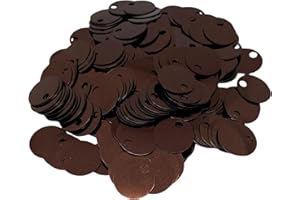 BIHIZLI 20 mm Flat Round Sequin Paillettes, 285 Pcs 20 mm, Hole 4 mm Mix Color Assortment Acrylic Sequin - 1,76 Ounce (50 Grams) (Brown)