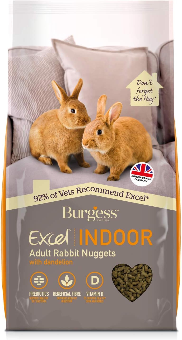 Excel Burgess Indoor Rabbit Nuggets, 10 kg, brown