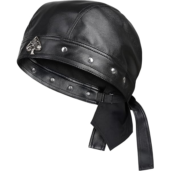 Amazon.com: Riparo Unisex Leather Motorcycle Head Wrap and Skull