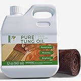 Godora 32 oz Pure Tung Oil for Wood Finishing, Tung Oil for Indoor & Outdoor Favored by Craftsmen, Waterproof Pure Tung Oil f