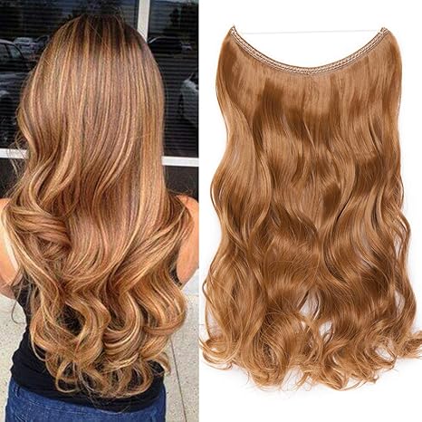 TESS Haarteil Extensions 1 Tresse Ombre Haarverlängerung Synthetische Haare Haarverdichtung 20'(50cm)-90g Gewellt Gelbbraun