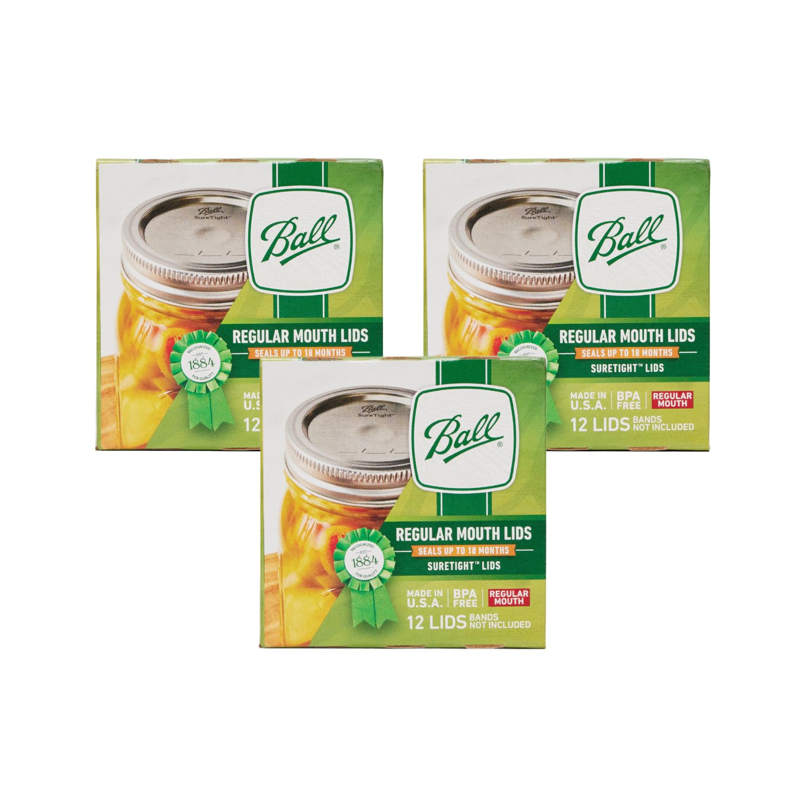 Photo 1 of Ball Mason Jar Lids, Regular Mouth, 12 CT (Pack of 3)