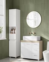 VASAGLE Under Sink Bathroom Cabinet 3 Drawers 2 Doors Cloud White Beige 30x70x64 view 2
