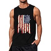 Mens American Flag Tank Top Sleeveless 4th of July Independence Day Tops