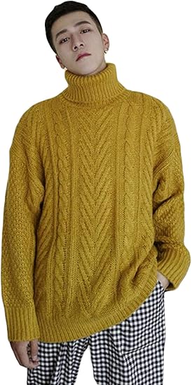 Amazon Mlbossメンズ セーター タートルネック ゆったり ニットセーター ケーブル編み ドルマンスリーブ 着痩せ メンズニット 韓国ファッション ストリート系 セーター 通販