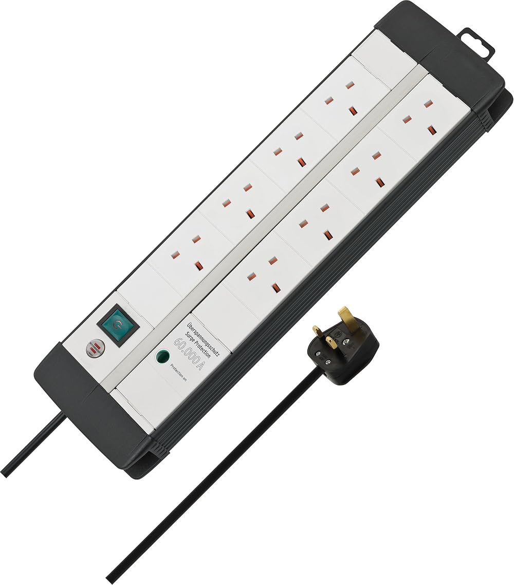 Brennenstuhl Premium-Line Duo 8-Way Extension Lead Surge Protection 3m Cable