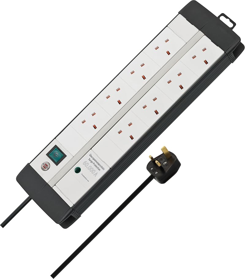 Brennenstuhl Premium-Line Duo 8-Way Extension Lead Surge Protection 3m Cable