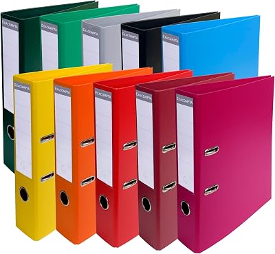 Exacompta Prem'Touch PVC Lever Arch File 2 Rings 75 mm 70 mm Spine A4 Pack 10