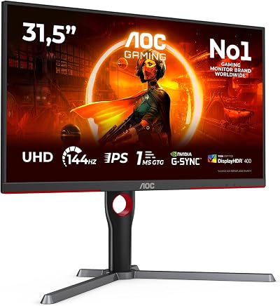 AOC U32G3X 32 Inch 4K Monitor 144Hz IPS G-Sync HDR400 Low Input Lag