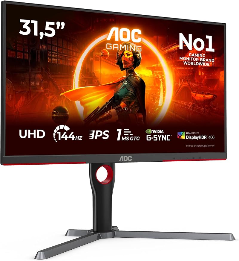 AOC U32G3X 32 Inch 4K Monitor 144Hz IPS G-Sync HDR400 Low Input Lag