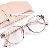 miyya Blue Light Blocking Glasses Women, Fashion Round Transparent Anti Blue Light Glasses with Anti Eyestrain & UV Glare