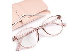 miyya Blue Light Blocking Glasses Women, Fashion Round Transparent Anti Blue Light Glasses with Anti Eyestrain & UV Glare
