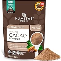 Navitas Organics Cacao Powder, Regenerative Organic Certified, Non-GMO, Fair Trade, Gluten-Free, 8oz. Bag, 15 Servings