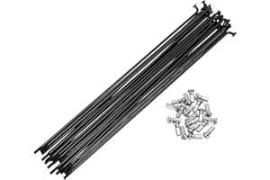 REPAIROCK 20 Set 12G Bicycle Spokes Bike Wheel Spokes Carbon Steel Black