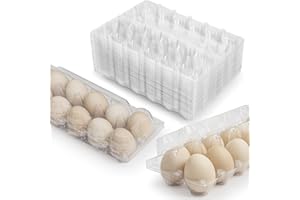 AYAYGD 40 Pack Plastic Egg Cartons Cheap Bulk,1 Dozen Clear Empty Egg Cartons for Chicken Eggs 2x6 Grids,Reusable Egg Carton for Family, Chicken Farm, Markets Display
