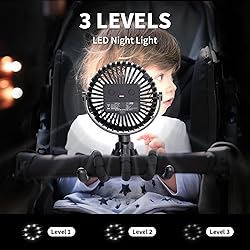 AMACOOL Battery Operated Stroller Fan Flexible
