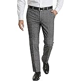 Men's Dress Pants Tweed Plaid Classic Fit Siut Separates Slim Stylish Wool Casual Business Suit Pants