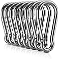 8 PCS Stainless Steel Carabiner Clips, 【NO Rust】 1360lbs Heavy Duty Carabiners Snap Hook, 2.36 inch D-Ring Keychain Spring Clips for Gym, Pet Leashes, Camping, Car, Farm