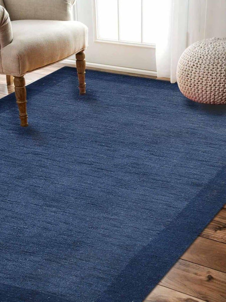 Rugsotic Carpets Hand Knotted Gabbeh Wool 8'x10' Area Rug Contemporary Light Blue Blue L00201