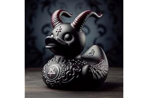 EDENFAUX edenfuax Punk Duck Goth Resin Duck - Garage Kits,Unique Gothic Gifts & Collectibles,Vinyl Rubber Novelty Ornament Dark Satanic Duck Figurine for Desktop Home Halloween Decor (Satan Duck)