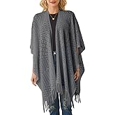 Ferand Women's Fringe Crochet Shawl Wraps Lightweight Open Front Poncho Cardigan for Spring Summer