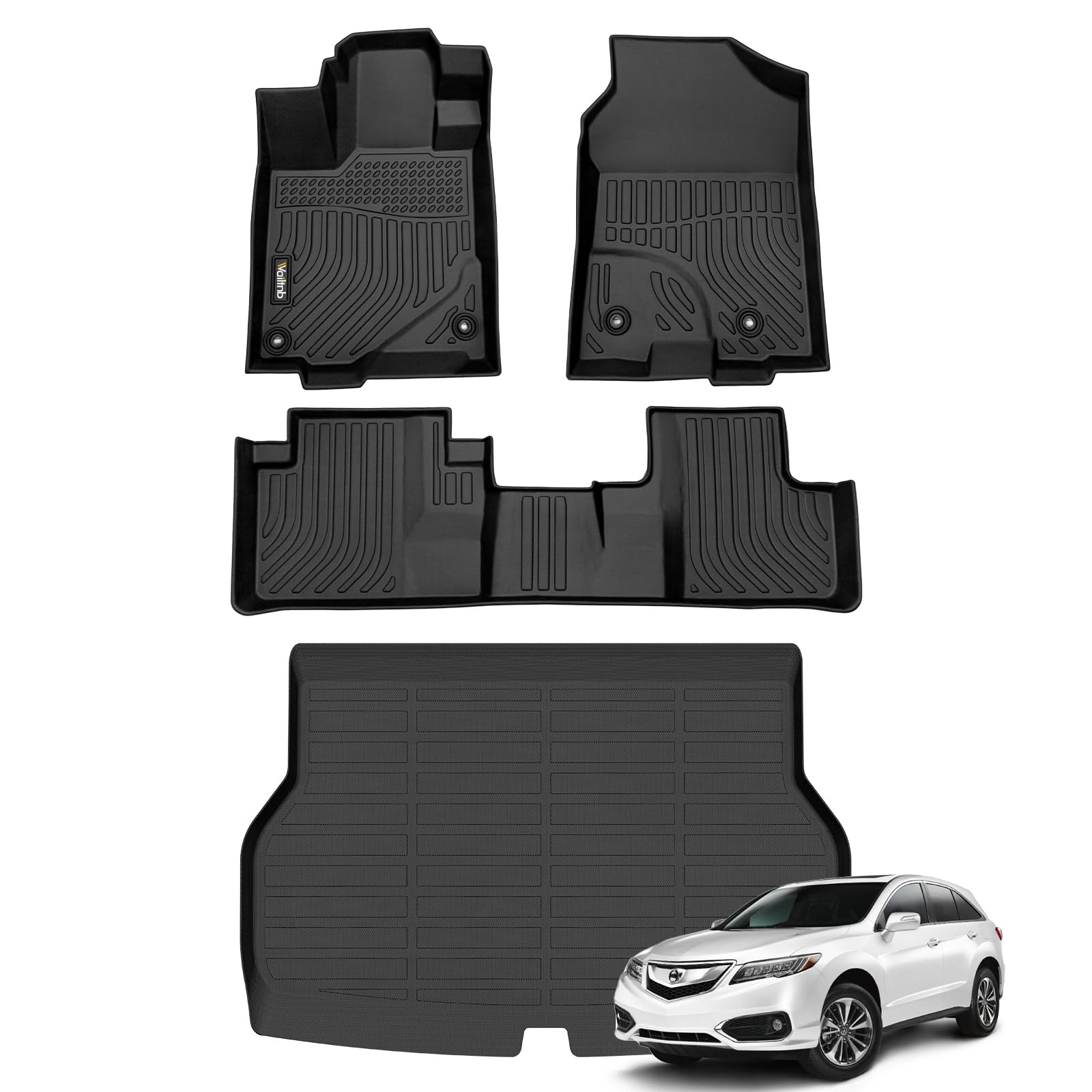 Wailtnb-All Weather Floor Mats & Cargo Liner for Acura RDX 2016 2017 2018 Custom Fit Waterproof Durable Easy to Clean fit for Acura RDX 2016-2018 Accessories Black Image