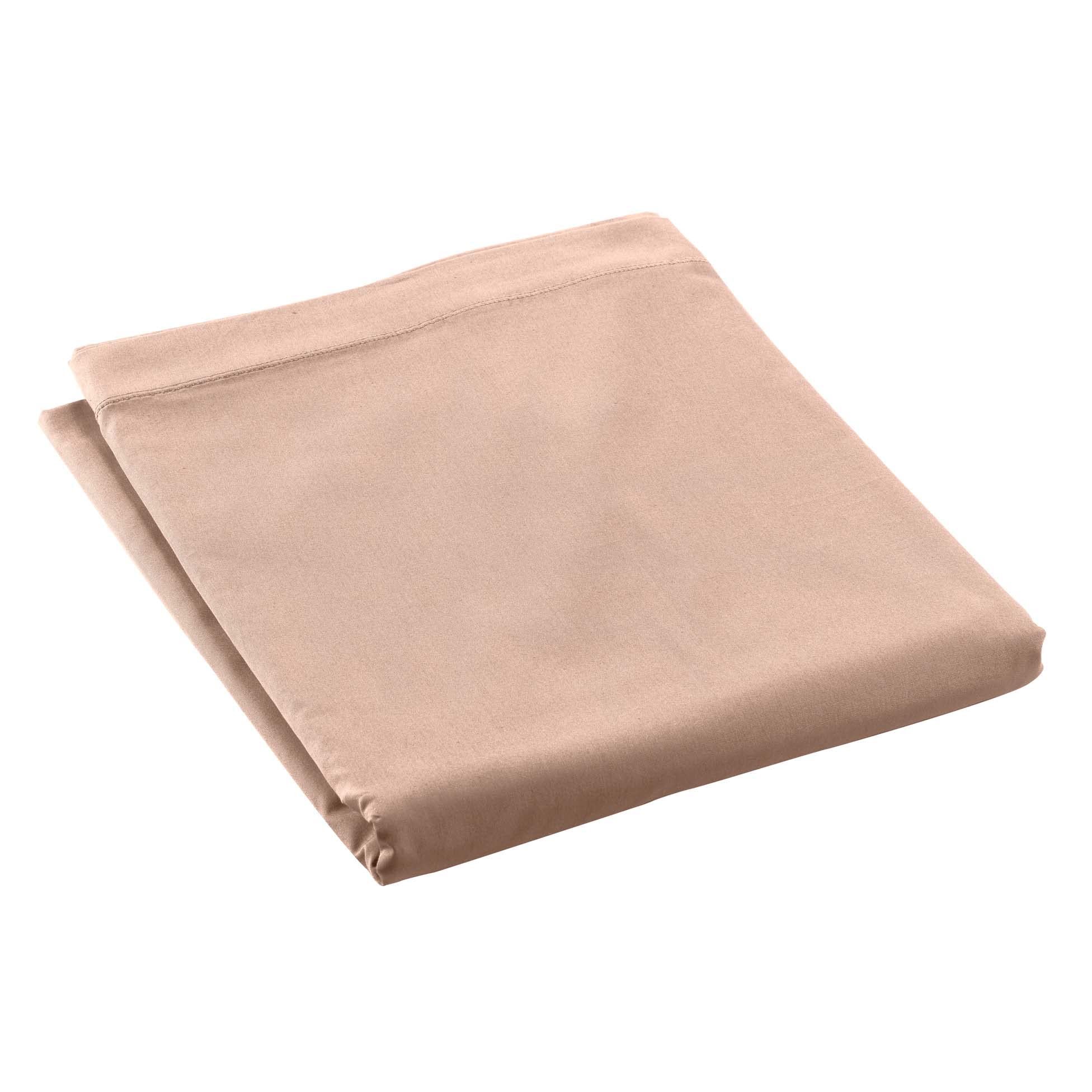 douceur d'intérieur, Percale Nude Cotton Percale Flat Sheet (240 x 300 cm)