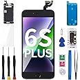 BESJMYT for iPhone 6S Plus Screen Replacement with Home Button 5.5" Black 3D Touch LCD Display Digitizer Fix Tool Full Assembly with Front Camera Speaker Sensor Glass Protector Repair Kit A1634 A1687
