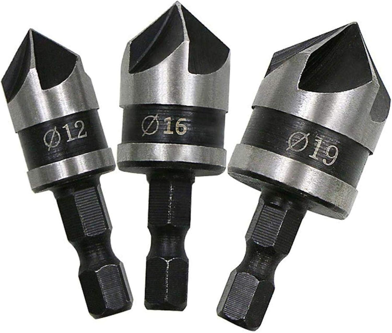 HHYSPA 3pcs Mighty Countersink Drill Bit Set, Woodworking Hole Opener