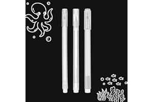 SMOOTHERPRO White Gel Pen Set, 3 Pack (1 x 0.6mm, 1 x 0.8mm, 1 x 1.0mm) White Ink Gel Pens for Black Paper, Drawing, Journaling, Sketching, Card Making & Crafting