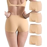 Anyball Women's Boyshorts Underwear Cotton, Full Coverage Panties, Womens Boyshort Boxer Briefs Breathable for Women 4 Pack