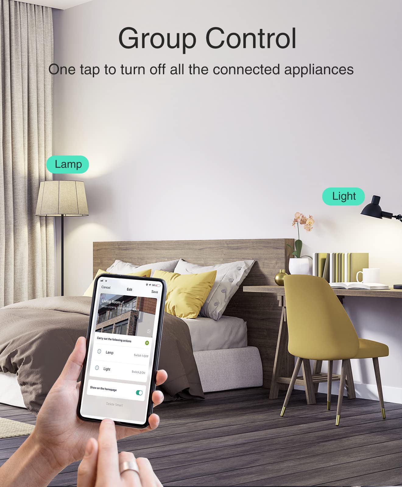 GHome Smart Mini Smart Plug Works with Alexa and Google Home, WiFi Smart Outlet Socket Remote Control Timer Function, Only 2.4GHz Network, No Hub Required, ETL FCC Listed, White - View 6
