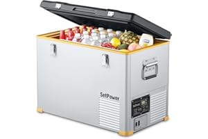 Setpower RV45S Single Zone 12 volt refrigerator, 48 Quart Portable Refrigerator Electric Cooler, Car Fridge Portable 12v Plug In Cooler for Travel, Camping, Fishing