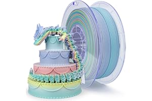 ZIRO 3D Printer Filament,Matte PLA Filament 1.75mm,Multicolor Rainbow PLA Filament,1KG/2.2lb,Macaron
