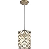 Aspen Creative 61005 Adjustable 1 Light Hanging Mini Pendant Ceiling Light, Transitional Design in Antique Silver Finish, Cry