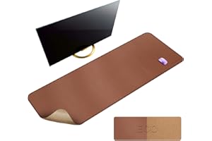 MAIDERN 55” x 24” Cork & Leather Desk Pad, Large XXL Desk Mat, Full Desk Mouse Pad, Dual Sided Desk Pad, Desk Pad Protector for Gaming Home Office (Brown)