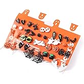 20 Piars Halloween Party Pumpkin Bat Spider Raven Skull Stud Earrings Set for Women Simple Cute Halloween Jewelry (Hallowmas Earrings)