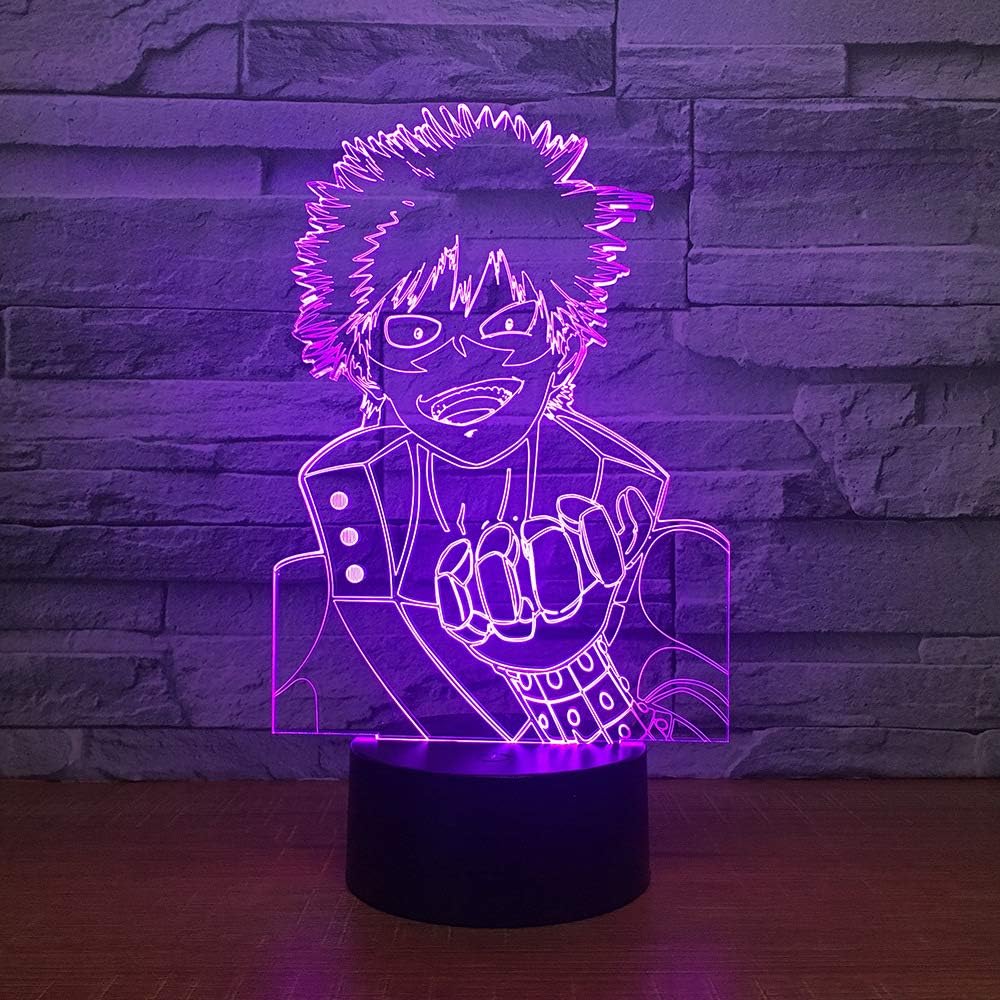 3D Optical Illusion Lamp Anime Hero Night Light Led Kids Toy Light Remote Control Bedside Table Lamp Touch Switch 16 Colors Change Birthday Gift for Kids