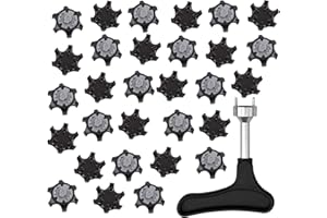 JIANGMU-16/30Pcs Golf Spikes Removal Tool Clamp Cleats Studs Replacement Plastic Comfort Durability with Removal Tool