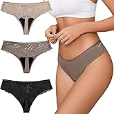 shaperisfree Lace Thong Period Underwear for Women, Leak Proof Period Thongs, Absorbent Panty, Menstrual Thong Bikini Bottom
