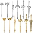 Zonon 12 Pack Ancient Sword Pens Set Fun Novelty Dragon Pens Novelty Gel Ink Cool Plastic for Birthday Party Boy Presents and School Writing(Silver and Gold,Cool Style)