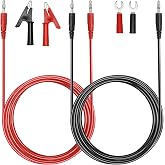 Sumnacon 4 in 1 Banana Plug Alligator Clip Pure Copper Fork Test Lead,2M | 1000V/15A Multimeter Flexible Test Lead Wire Cable With Protective Jack Copper Clamps For Electrical Testing,6.6 Ft