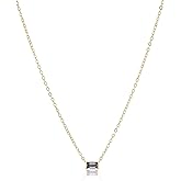 Amazon Essentials Sterling Silver Baguette Pendant Necklace, 18", (previously Amazon Collection)