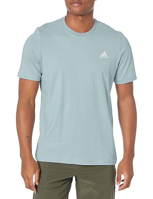 adidas Men's Essentials Single Jersey Embroidered Small Logo T-Shirt, Wonder Blue