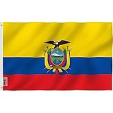 Anley Fly Breeze 3x5 Foot Ecuador Flag - Vivid Color and Fade proof - Canvas Header and Double Stitched - Ecuadoran National Flags Polyester with Brass Grommets 3 X 5 Ft