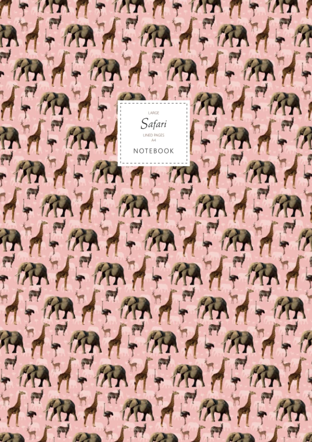 Safari Notebook - Lined Pages - A4 - Premium: (Pink Edition) Fun Animal Notebook 192 lined pages (A4 / 8.27x11.69 inches / 21x29.7cm)