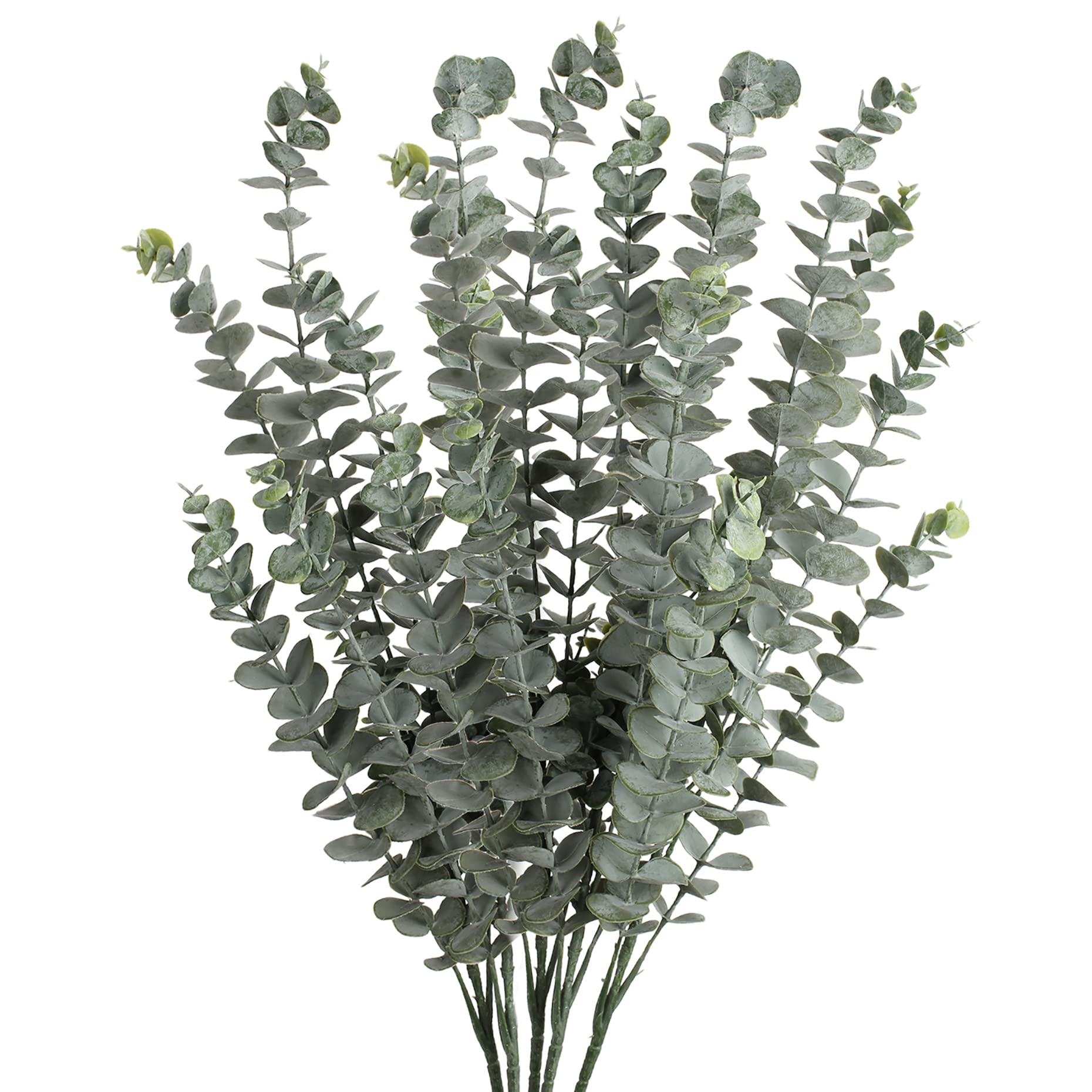 Oairse 5 pcs Artificial Eucalyptus Stems Leaves Fake Eucalyptus Plants 74cm Long Stem with 3 Branches Heads Faux Eucalyptus for Flower Arrangement Home Office Wedding Party Greenery Decoration